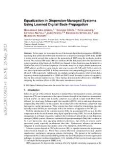 Equalization in Dispersion-Managed Systems Using Learned Digital
  Back-Propagation