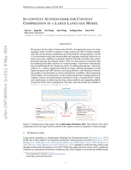 In-context Autoencoder for Context Compression in a Large Language Model