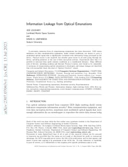 Information Leakage from Optical Emanations