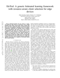 Ed-Fed: A generic federated learning framework with resource-aware
  client selection for edge devices