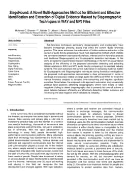 StegoHound: A Novel Multi-Approaches Method for Efficient and Effective
  Identification and Extraction of Digital Evidence Masked by Steganographic
  Techniques in WAV and MP3 Files