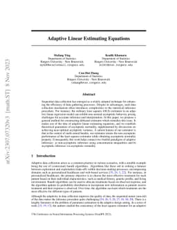 Adaptive Linear Estimating Equations