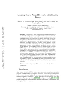 Learning Sparse Neural Networks with Identity Layers