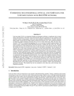 Combining multitemporal optical and SAR data for LAI imputation with
  BiLSTM network