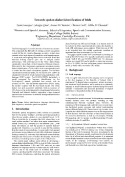 Towards spoken dialect identification of Irish