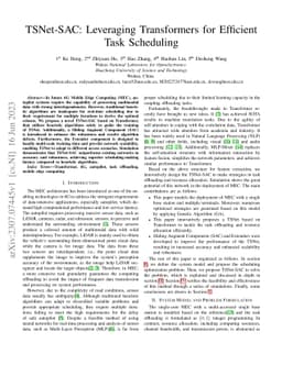 TSNet-SAC: Leveraging Transformers for Efficient Task Scheduling