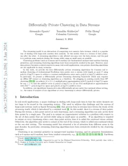 Differentially Private Clustering in Data Streams