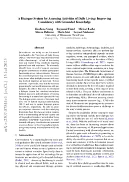 A Dialogue System for Assessing Activities of Daily Living: Improving
  Consistency with Grounded Knowledge