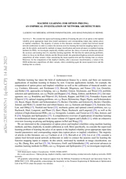 Machine learning for option pricing: an empirical investigation of
  network architectures