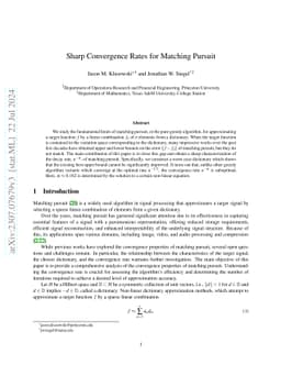 Sharp Convergence Rates for Matching Pursuit