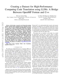 Creating a Dataset for High-Performance Computing Code Translation using
  LLMs: A Bridge Between OpenMP Fortran and C++