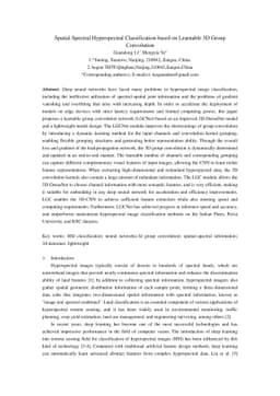 Spatial-Spectral Hyperspectral Classification based on Learnable 3D
  Group Convolution