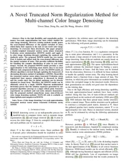 A Novel Truncated Norm Regularization Method for Multi-channel Color
  Image Denoising