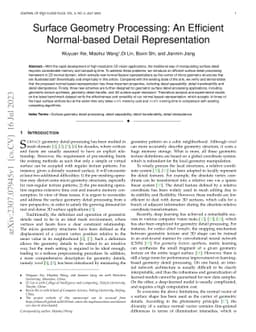 Surface Geometry Processing: An Efficient Normal-based Detail
  Representation