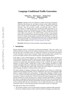 Language Conditioned Traffic Generation
