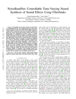NoiseBandNet: Controllable Time-Varying Neural Synthesis of Sound
  Effects Using Filterbanks