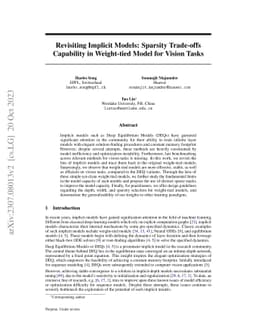 Revisiting Implicit Models: Sparsity Trade-offs Capability in
  Weight-tied Model for Vision Tasks