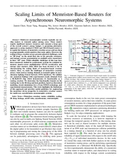 Scaling Limits of Memristor-Based Routers for Asynchronous Neuromorphic
  Systems