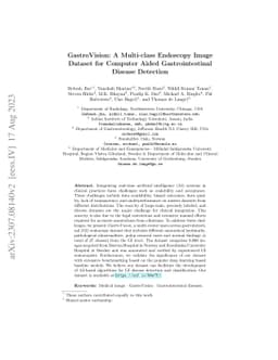 GastroVision: A Multi-class Endoscopy Image Dataset for Computer Aided
  Gastrointestinal Disease Detection