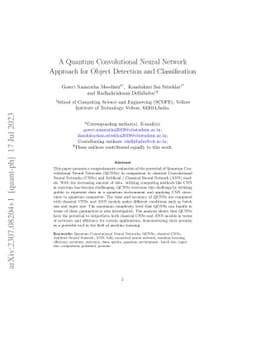 A Quantum Convolutional Neural Network Approach for Object Detection and
  Classification