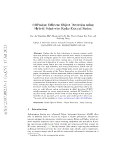 ROFusion: Efficient Object Detection using Hybrid Point-wise
  Radar-Optical Fusion