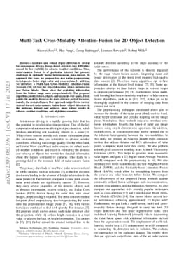 Multi-Task Cross-Modality Attention-Fusion for 2D Object Detection