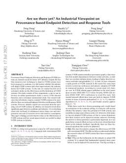 Are we there yet? An Industrial Viewpoint on Provenance-based Endpoint
  Detection and Response Tools