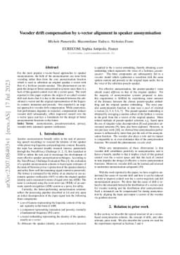 Vocoder drift compensation by x-vector alignment in speaker
  anonymisation