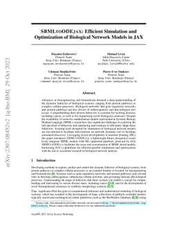 SBMLtoODEjax: Efficient Simulation and Optimization of Biological
  Network Models in JAX