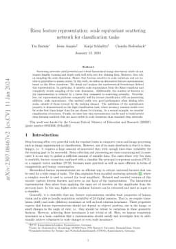 Riesz feature representation: scale equivariant scattering network for
  classification tasks