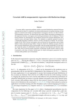 Covariate shift in nonparametric regression with Markovian design