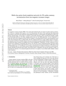 Multi-class point cloud completion networks for 3D cardiac anatomy
  reconstruction from cine magnetic resonance images