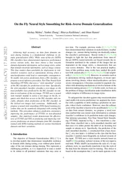 On the Fly Neural Style Smoothing for Risk-Averse Domain Generalization