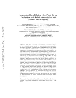 Improving Data Efficiency for Plant Cover Prediction with Label
  Interpolation and Monte-Carlo Cropping