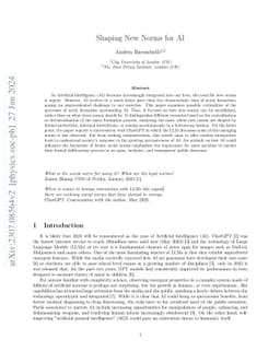 Shaping New Norms for AI