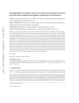 Overlapping Batch Confidence Intervals on Statistical Functionals
  Constructed from Time Series: Application to Quantiles, Optimization, and
  Estimation