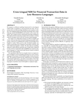 Cross-Lingual NER for Financial Transaction Data in Low-Resource
  Languages