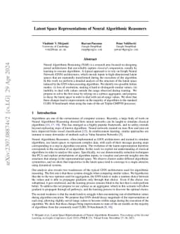 Latent Space Representations of Neural Algorithmic Reasoners