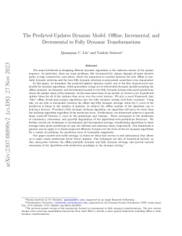 The Predicted-Updates Dynamic Model: Offline, Incremental, and
  Decremental to Fully Dynamic Transformations