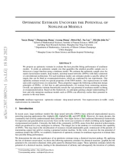 Optimistic Estimate Uncovers the Potential of Nonlinear Models