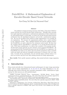 PottsMGNet: A Mathematical Explanation of Encoder-Decoder Based Neural
  Networks