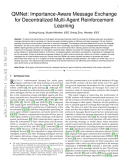 QMNet: Importance-Aware Message Exchange for Decentralized Multi-Agent
  Reinforcement Learning