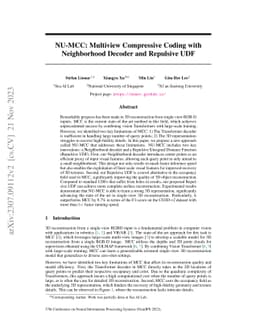 NU-MCC: Multiview Compressive Coding with Neighborhood Decoder and
  Repulsive UDF