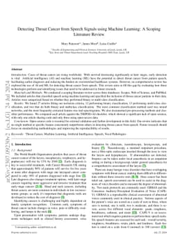 Detecting Throat Cancer from Speech Signals Using Machine Learning: A
  Reproducible Literature Review