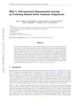 MOCA: Self-supervised Representation Learning by Predicting Masked
  Online Codebook Assignments