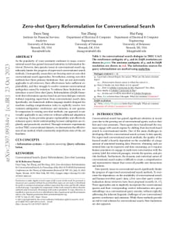 Zero-shot Query Reformulation for Conversational Search