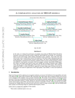 A comparative analysis of SRGAN models