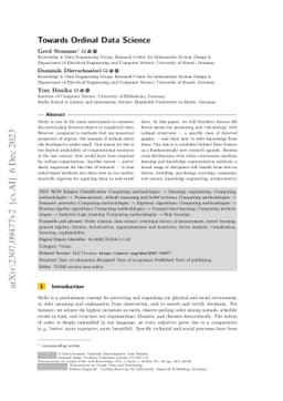 Towards Ordinal Data Science