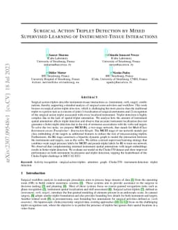 Surgical Action Triplet Detection by Mixed Supervised Learning of
  Instrument-Tissue Interactions