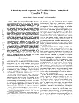 A Passivity-based Approach for Variable Stiffness Control with Dynamical
  Systems